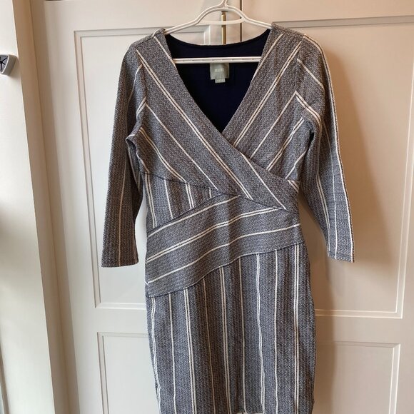 Blue & White Work Dress Size M - Picture 1 of 3